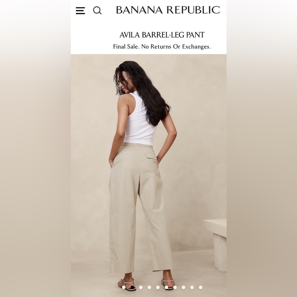 Banana Republic Avila Barrel-Leg Trousers NWT